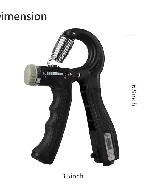 Load image into Gallery viewer, Hand Grip Strengthener,  Hand Squeezer Exerciser Adjustable Resistance 22-132Lbs for Forearm Finger Train, Black
