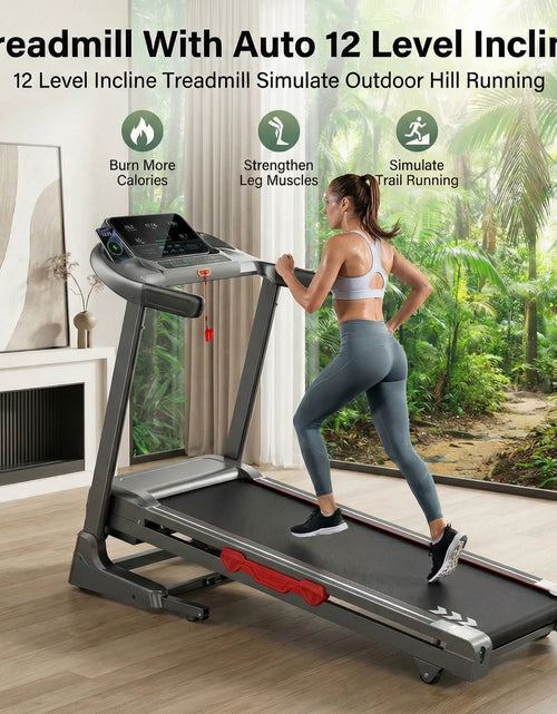 Load image into Gallery viewer, Auto Incline Treadmill Folding Electric Treadmill 286Lbs APP Bluetooth Exercise Treadmill for Home Office Speed Range of 0.6 to 9 Mph
