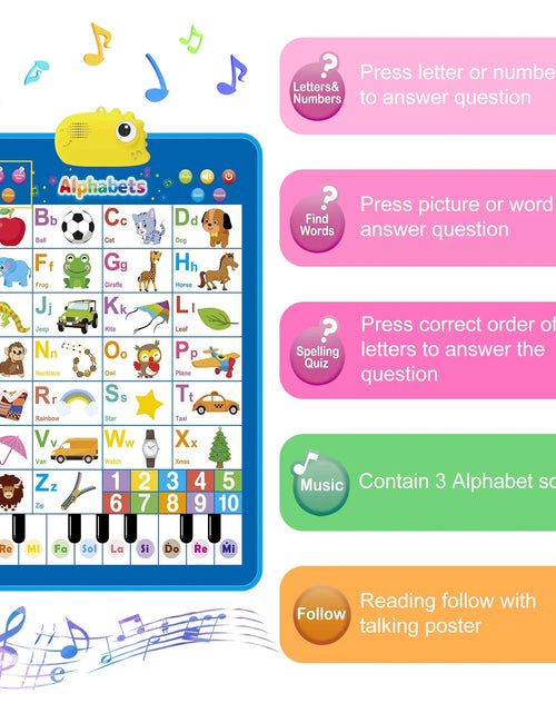 Load image into Gallery viewer, Electronic Alphabet Wall Chart, ABC Chart Learning Toys for 3 to 4 Year, Alphabet Charts for Kids, Educational Boy Toys 2 3 Years Old

