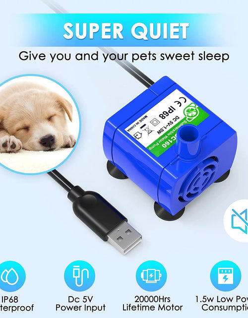 Load image into Gallery viewer, Replacement Pump for Cat Water Fountain, Ultra Quiet Long Lifespan Water Pump for Pet Water Fountain, Dog Water Bowl Dispenser ​For Cat &amp; Dog

