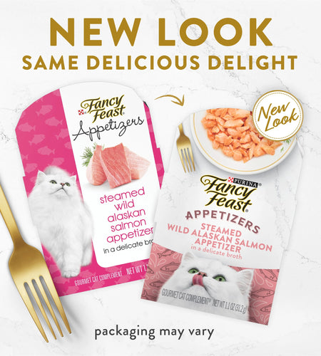 Purina  Appetizers Wet Cat Food, Steamed Alaskan Salmon, 1.1 Oz Trays (10 Pack)