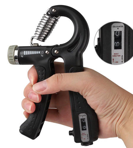 Hand Grip Strengthener,  Hand Squeezer Exerciser Adjustable Resistance 22-132Lbs for Forearm Finger Train, Black