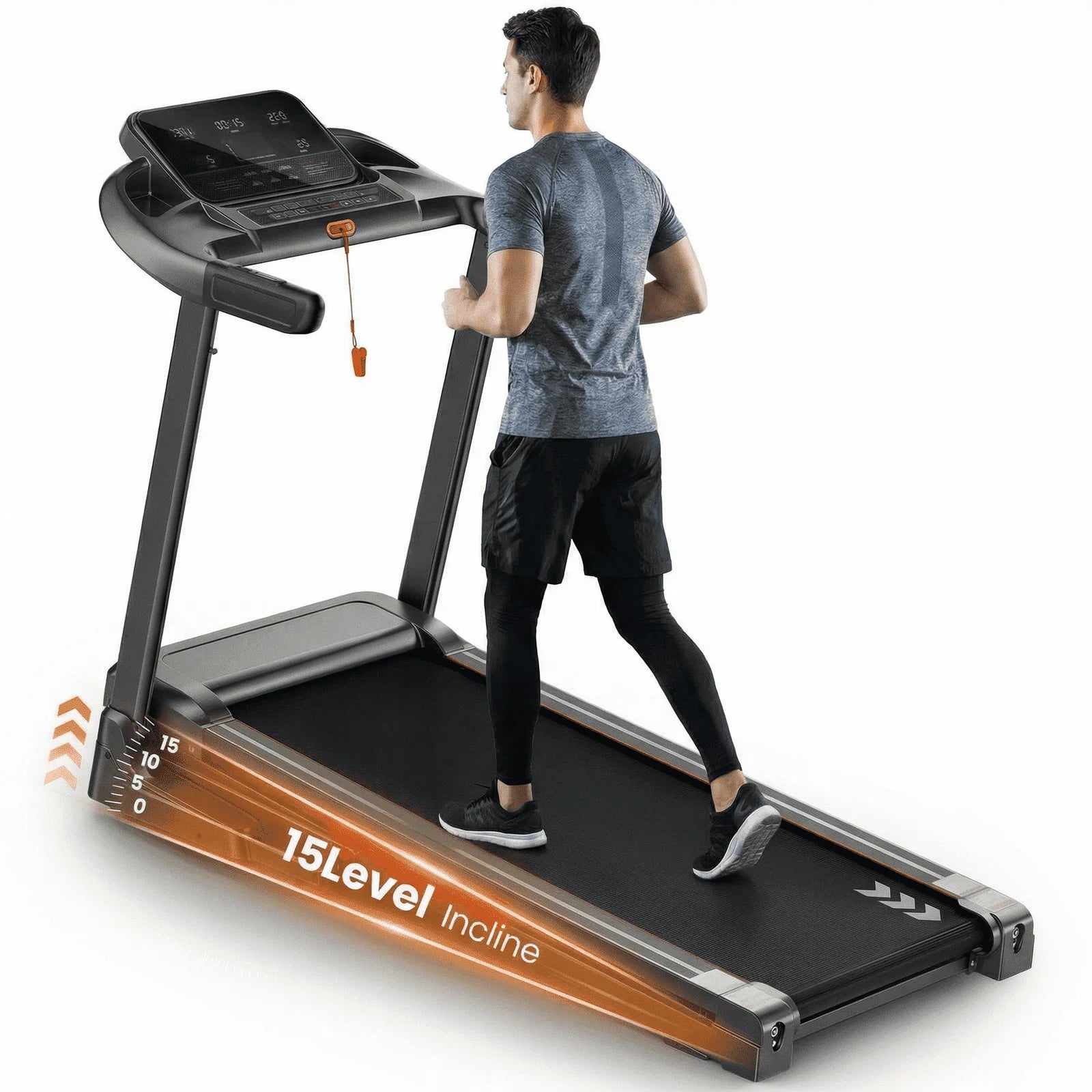 Auto Incline Treadmill Folding Electric Treadmill 286Lbs APP Bluetooth Exercise Treadmill for Home Office Speed Range of 0.6 to 9 Mph