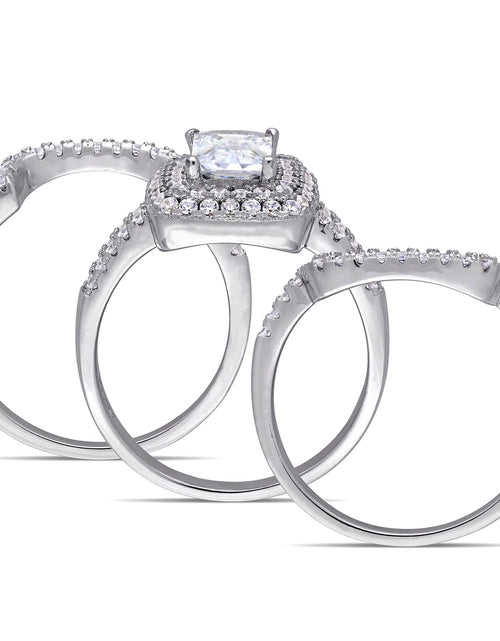 Load image into Gallery viewer, Women'S Cubic Zirconia and Emerald Sterling Silver Bridal Set
