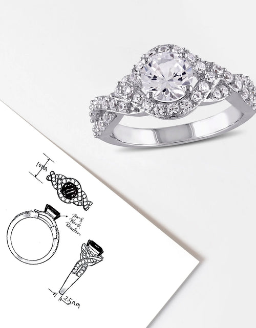 Load image into Gallery viewer, Women'S Created Sapphire Sterling Silver Engagement Ring
