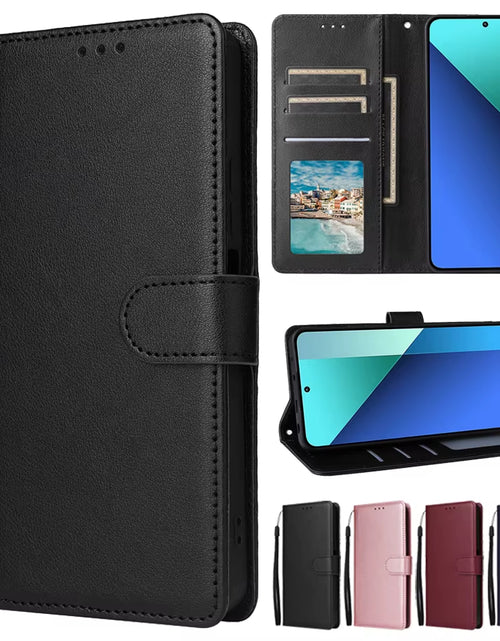 Load image into Gallery viewer, Wallet with Card Slot Kickstand Magnetic Flip Leather Case for Xiaomi Redmi Note 13 Pro plus 12 12S 11 11S 10 10S 9 Pro 8T 7
