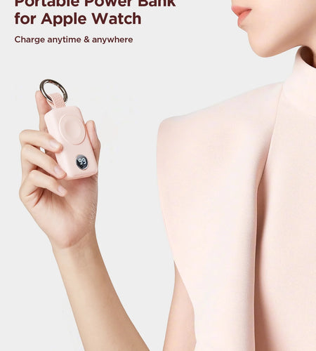 Portable Charger for Apple Watch, 2000Mah Magnetic Wireless Power Bank Fast Charger Keychain, Compatible for Iwatch Series 11/10/9/8/7/6/5/Se/4/3/2/Ultra, Pink