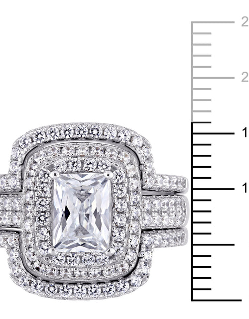 Load image into Gallery viewer, Women'S Cubic Zirconia and Emerald Sterling Silver Bridal Set
