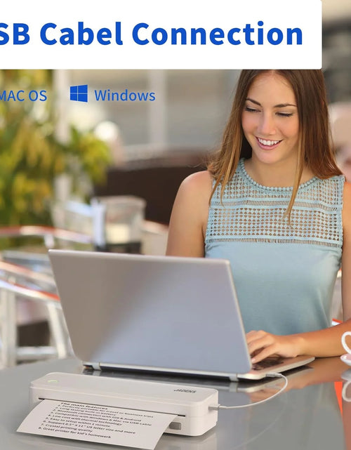 Load image into Gallery viewer, School Supplies Wireless Portable Printer for Travel, Bluetooth Thermal Printer, Compact Inkless Printer Compatible with Android, Ios and Laptop for Office Home, Support 8.5'' X 11'' US Letter
