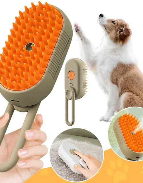 Load image into Gallery viewer, 3In1 Cat Steam Brush Steamy Dog Brush Electric Anti-Splashing Brush with Steam Spray Massage Pet Grooming Comb Hair Removal Comb
