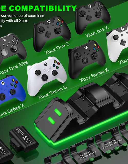 Load image into Gallery viewer, Xbox Controller Charger with 2 X 3600Mwh Rechargeable Battery Pack for Xbox Series X|S Controller

