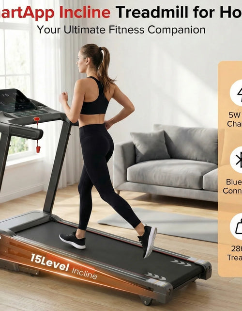 Load image into Gallery viewer, Auto Incline Treadmill Folding Electric Treadmill 286Lbs APP Bluetooth Exercise Treadmill for Home Office Speed Range of 0.6 to 9 Mph
