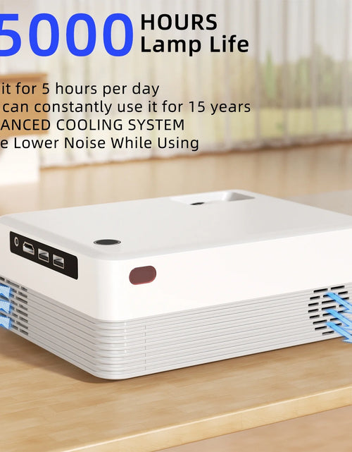 Load image into Gallery viewer, 5G Wifi Projector with Bluetooth, 2024 Upgrade Native 1080P Projector for Outdoor &amp; Camping, Wireless Mini Movie Projector Support 4K Resolution, for Home &amp; Camping &amp; Party
