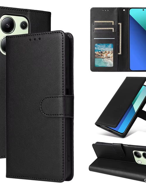 Load image into Gallery viewer, Wallet with Card Slot Kickstand Magnetic Flip Leather Case for Xiaomi Redmi Note 13 Pro plus 12 12S 11 11S 10 10S 9 Pro 8T 7
