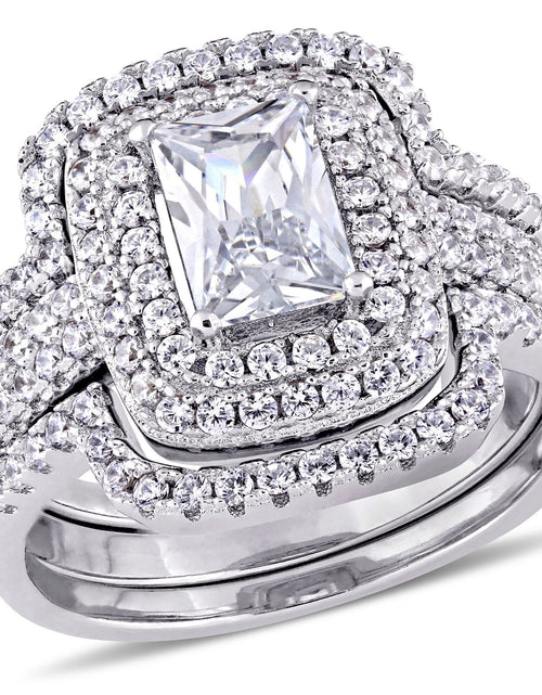 Load image into Gallery viewer, Women'S Cubic Zirconia and Emerald Sterling Silver Bridal Set
