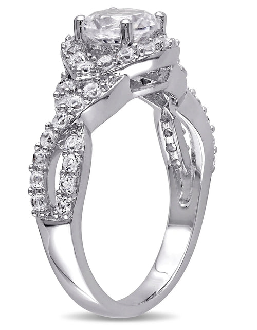 Load image into Gallery viewer, Women'S Created Sapphire Sterling Silver Engagement Ring
