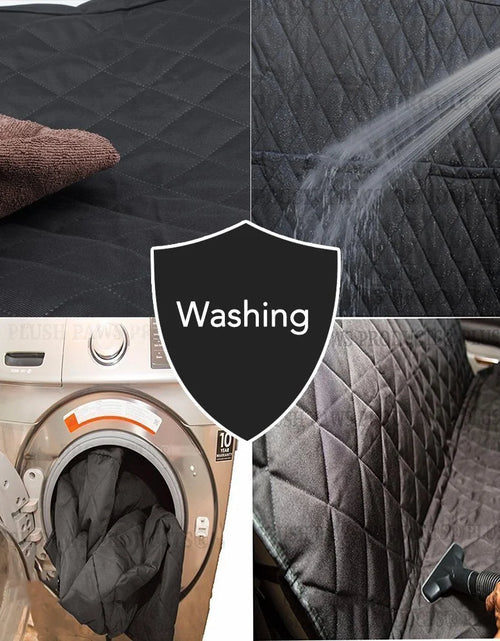 Load image into Gallery viewer, Dog Car Seat Cover,  Waterproof Nonslip Pet Seat Cover for Back Seat with Storage Pockets Mesh Visual Window, Black Heavy Duty Scratchproof Pet Dog Seat Cover Hammock for Cars Trucks
