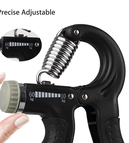 Hand Grip Strengthener,  Hand Squeezer Exerciser Adjustable Resistance 22-132Lbs for Forearm Finger Train, Black