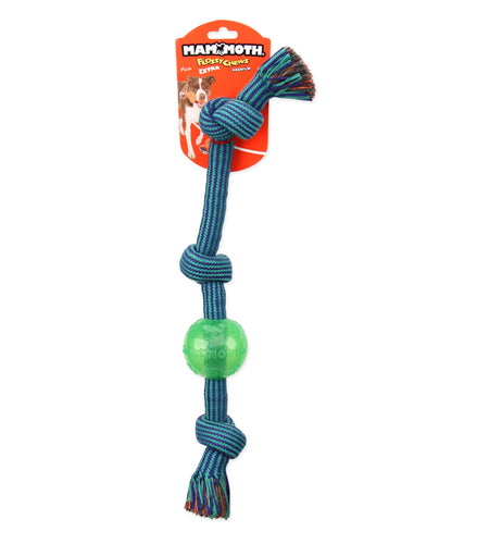 Flossy Chews Extra 3 Knot Tug with TPR Ball Rope Dog Toy, Large, 20"