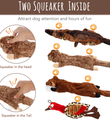 5 Dog Squeaky Toys for Small Dog, No Stuffing