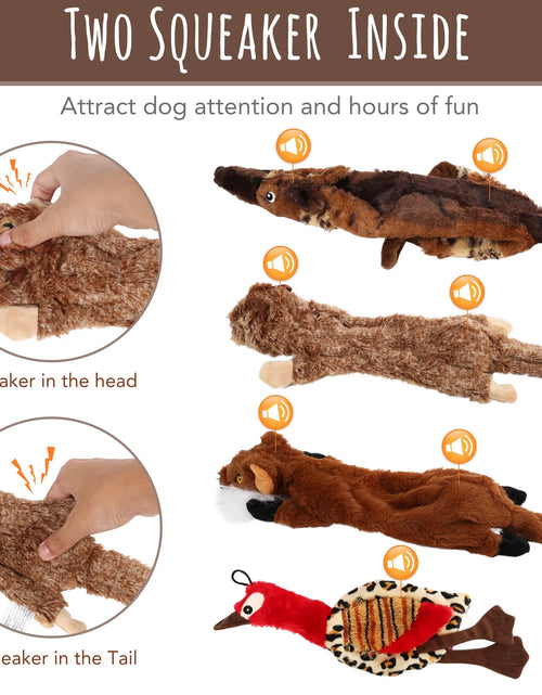 Load image into Gallery viewer, 5 Dog Squeaky Toys for Small Dog, No Stuffing
