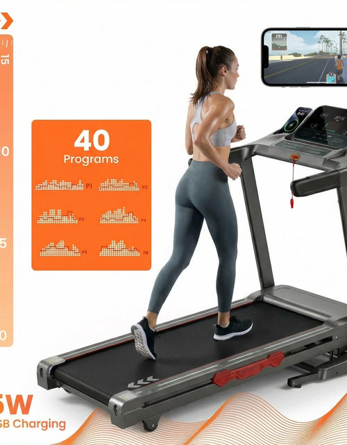 Load image into Gallery viewer, Auto Incline Treadmill Folding Electric Treadmill 286Lbs APP Bluetooth Exercise Treadmill for Home Office Speed Range of 0.6 to 9 Mph

