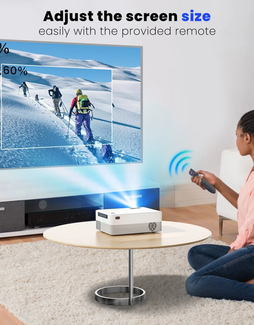 Load image into Gallery viewer, 5G Wifi Projector with Bluetooth, 2024 Upgrade Native 1080P Projector for Outdoor &amp; Camping, Wireless Mini Movie Projector Support 4K Resolution, for Home &amp; Camping &amp; Party
