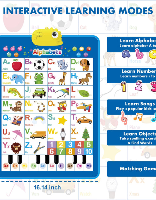 Load image into Gallery viewer, Electronic Alphabet Wall Chart, ABC Chart Learning Toys for 3 to 4 Year, Alphabet Charts for Kids, Educational Boy Toys 2 3 Years Old
