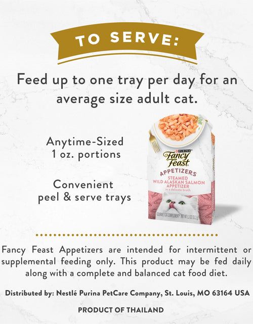 Load image into Gallery viewer, Purina  Appetizers Wet Cat Food, Steamed Alaskan Salmon, 1.1 Oz Trays (10 Pack)
