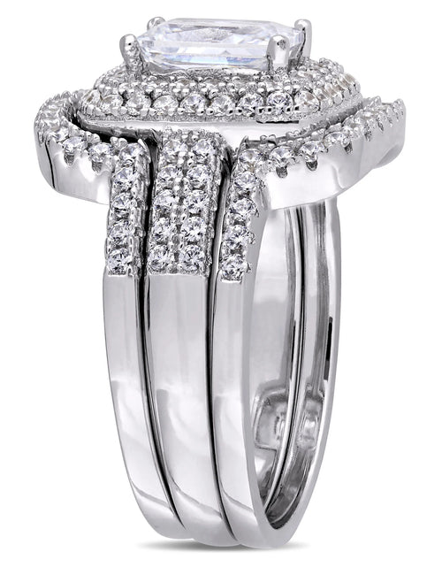 Load image into Gallery viewer, Women'S Cubic Zirconia and Emerald Sterling Silver Bridal Set
