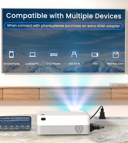 5G Wifi Projector with Bluetooth, 2024 Upgrade Native 1080P Projector for Outdoor & Camping, Wireless Mini Movie Projector Support 4K Resolution, for Home & Camping & Party