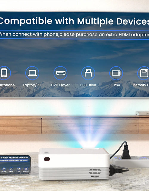 Load image into Gallery viewer, 5G Wifi Projector with Bluetooth, 2024 Upgrade Native 1080P Projector for Outdoor &amp; Camping, Wireless Mini Movie Projector Support 4K Resolution, for Home &amp; Camping &amp; Party
