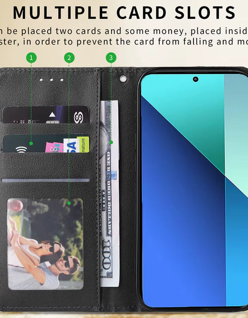 Load image into Gallery viewer, Wallet with Card Slot Kickstand Magnetic Flip Leather Case for Xiaomi Redmi Note 13 Pro plus 12 12S 11 11S 10 10S 9 Pro 8T 7
