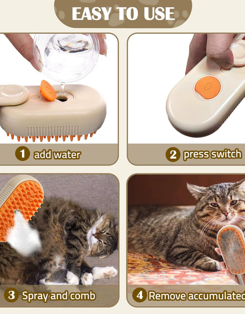 Load image into Gallery viewer, Pet Steam Brush Steam Cats Comb Electric Sprayer for Massage Wool Cat Brush Vaporizer Hair Removal Grooming Pets Accessories
