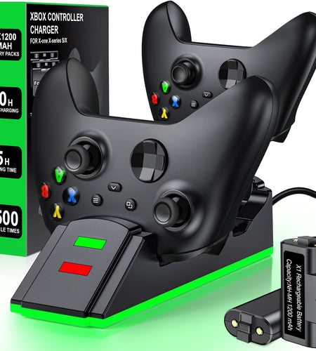 Xbox Controller Charger with 2 X 3600Mwh Rechargeable Battery Pack for Xbox Series X|S Controller