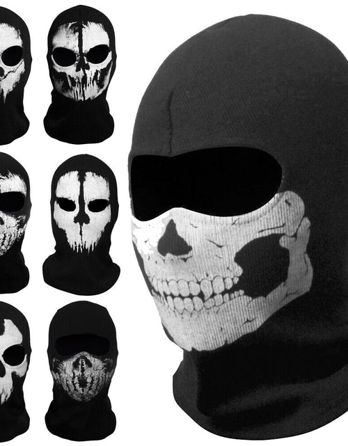 Load image into Gallery viewer, Motorcycle Game Balaclava Hood Ghost Skull Full Face Cover CS Halloween Mask US
