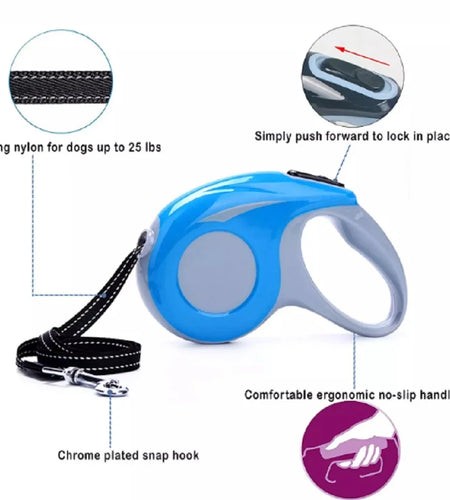 16Ft Heavy-Duty Retractable Dog Leash – Tangle-Free Pet Walking Leash with One-Touch Lock System & Anti-Slip Handle for Medium & Large Dogs