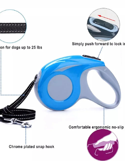 Load image into Gallery viewer, 16Ft Heavy-Duty Retractable Dog Leash – Tangle-Free Pet Walking Leash with One-Touch Lock System &amp; Anti-Slip Handle for Medium &amp; Large Dogs
