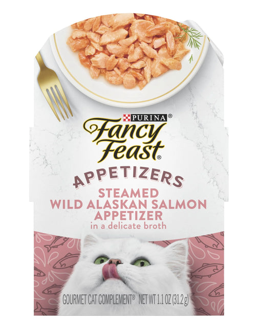 Load image into Gallery viewer, Purina  Appetizers Wet Cat Food, Steamed Alaskan Salmon, 1.1 Oz Trays (10 Pack)
