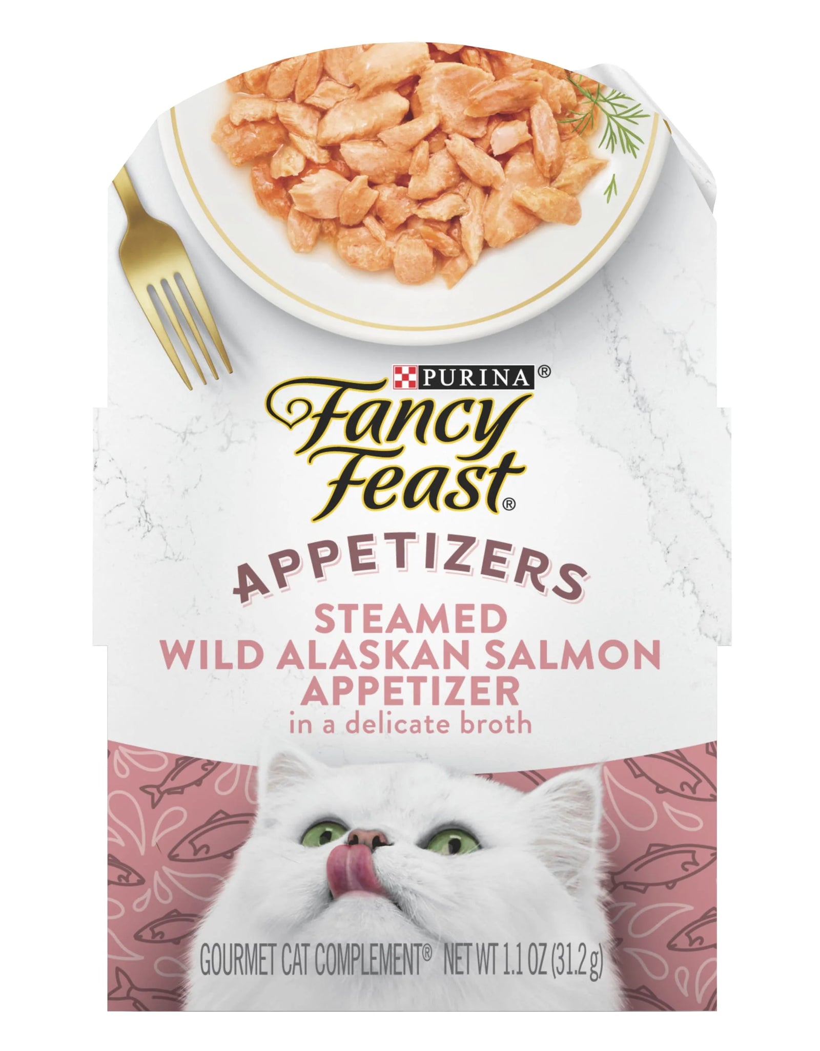 Purina  Appetizers Wet Cat Food, Steamed Alaskan Salmon, 1.1 Oz Trays (10 Pack)