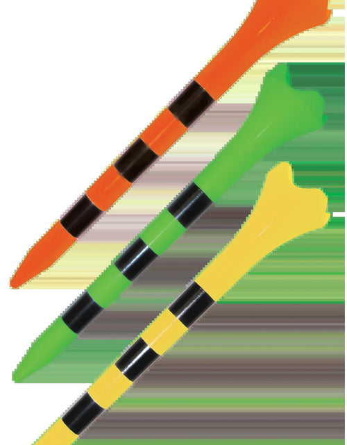 Load image into Gallery viewer, Pride Performance Plastic Golf Tees, 3-1/4" Length, Striped Fruit Mix, 25 Count, Low-Resistance Head for Golf, Longer Drives, Durable Plastic
