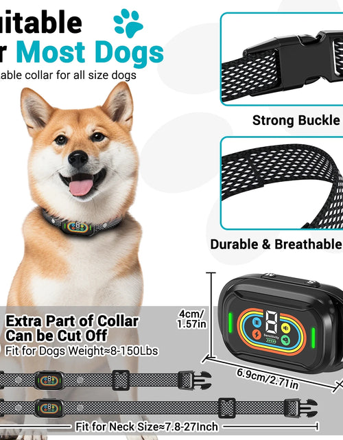 Load image into Gallery viewer, Dog Shock Collar for Large Dogs,Smart Bark Collar,Rechargeable anti Barking Training Collar with 7 Adjustable Sensitivity, with Beep Vibration

