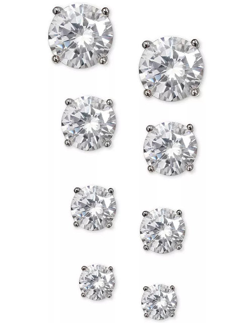 Load image into Gallery viewer, 4-Pc. Set Cubic Zirconia Stud Earrings in Sterling Silver, Created for Macy'S
