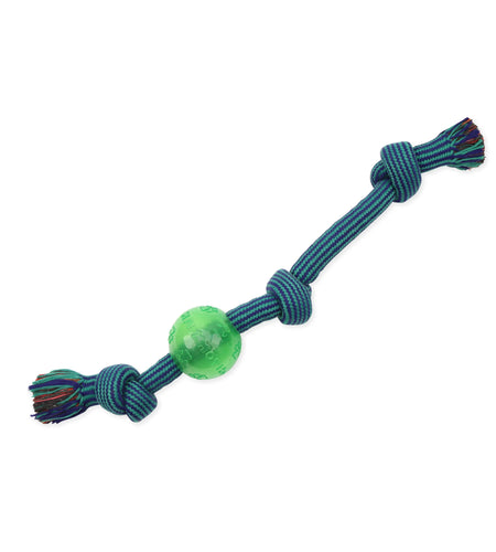 Flossy Chews Extra 3 Knot Tug with TPR Ball Rope Dog Toy, Large, 20"