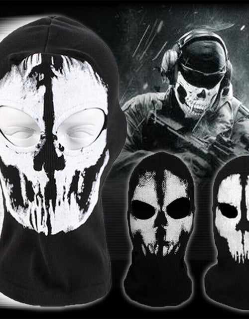 Load image into Gallery viewer, Motorcycle Game Balaclava Hood Ghost Skull Full Face Cover CS Halloween Mask US
