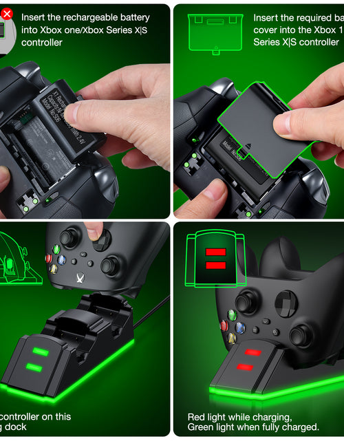 Load image into Gallery viewer, Xbox Controller Charger with 2 X 3600Mwh Rechargeable Battery Pack for Xbox Series X|S Controller
