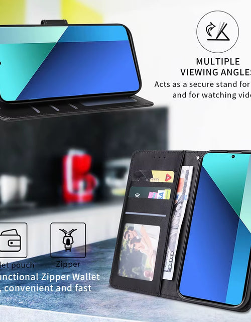 Load image into Gallery viewer, Wallet with Card Slot Kickstand Magnetic Flip Leather Case for Xiaomi Redmi Note 13 Pro plus 12 12S 11 11S 10 10S 9 Pro 8T 7
